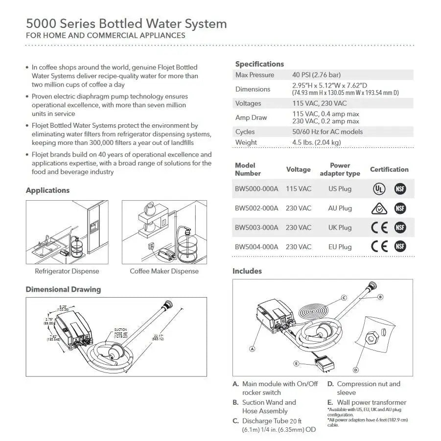 FLOJET 5000 Series - Single