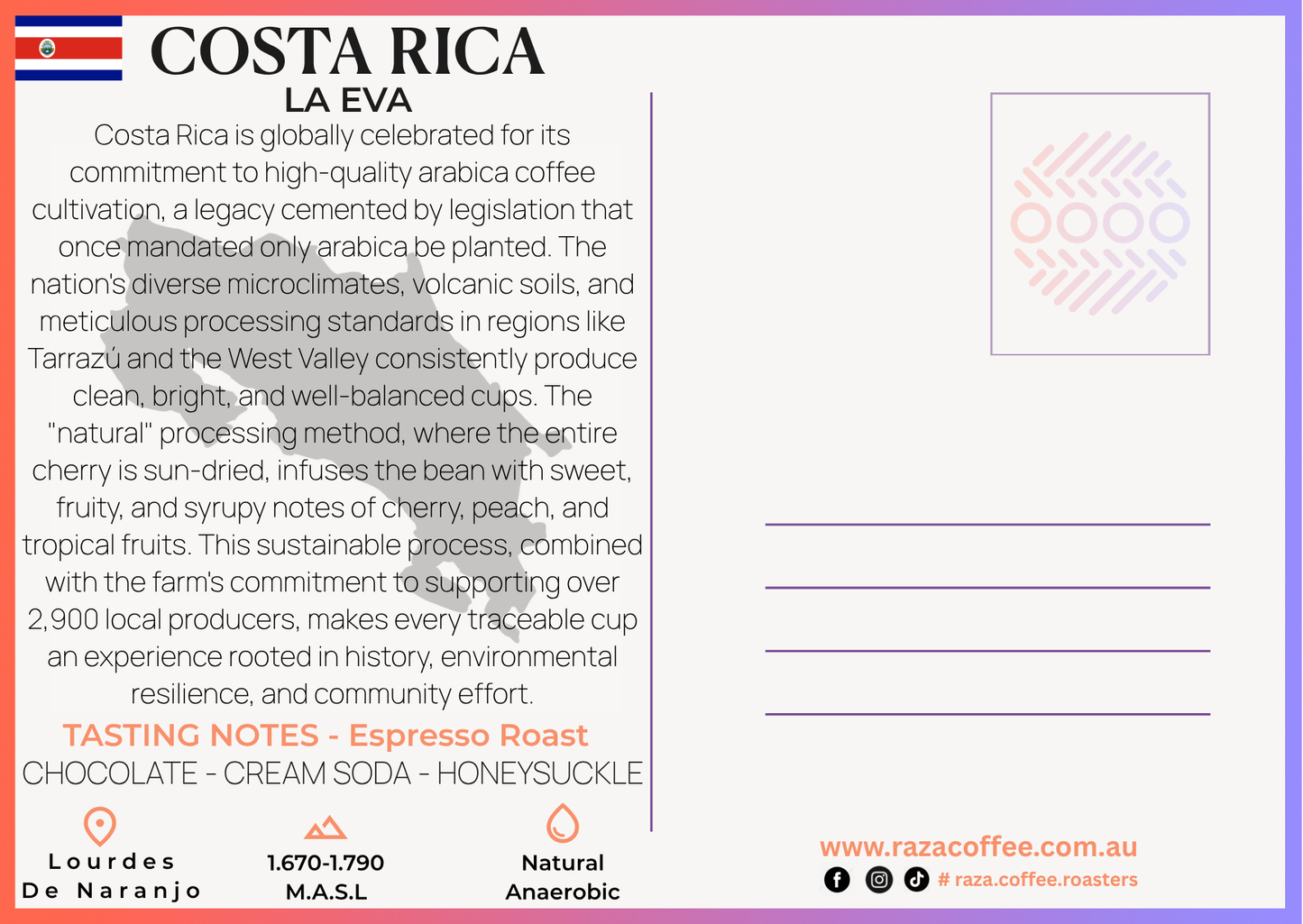 COSTA RICA, LA EVA - Espresso Roast